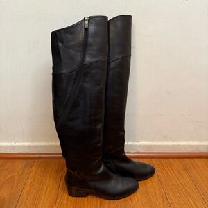 Black Thigh-High Leather Boots 6